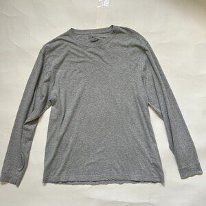 LL bean long sleeve T-shirt Mens sz M gray traditional fit cotton casual preppy